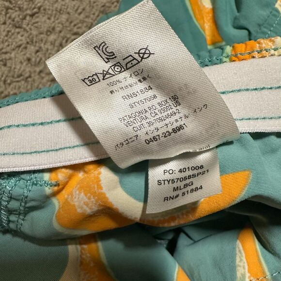 Patagonia Women's Green Teal Fun Melon Pattern Baggies Shorts, Small - Picture 8 of 8